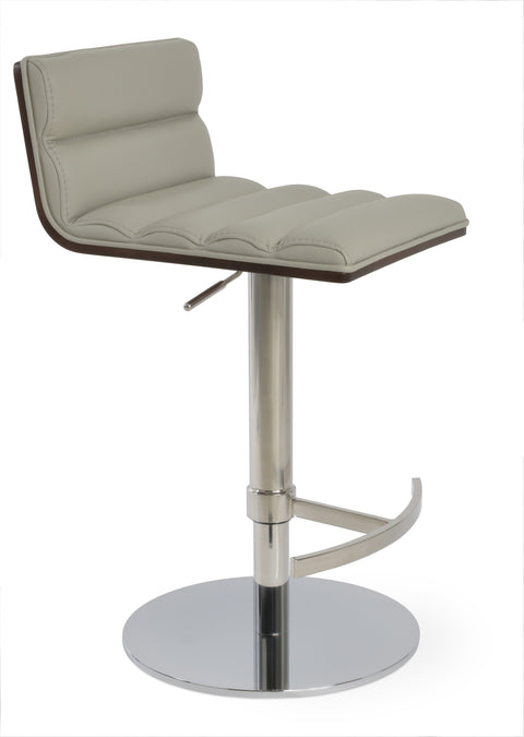 CORONA PISTON BRIGHT S.STEELS LEATHERETTE F.SOFT LIGHT GREY WALNUT PLYWOOD SHELL 1