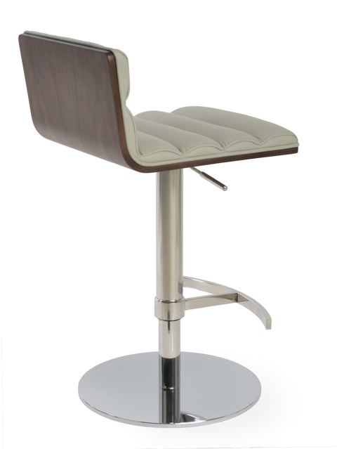 CORONA PISTON BRIGHT S.STEELS LEATHERETTE F.SOFT LIGHT GREY WALNUT PLYWOOD SHELL 2