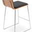 CORONA WIRE COUNTER STOOL HANDLE BACK PLYWOOD NATURAL ECO LEATHER BLACK 1