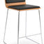 CORONA WIRE COUNTER STOOL HANDLE BACK PLYWOOD NATURAL ECO LEATHER BLACK 2