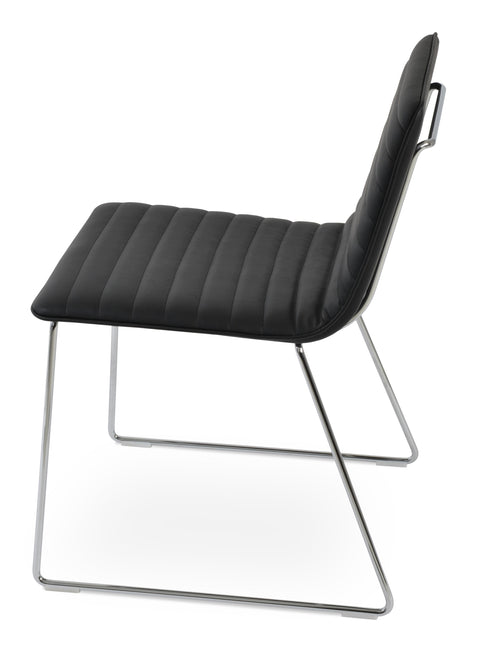 CORONA WIRE HB DINING SEAT FULL UPHOLSTERY LEATHERETTE F.SOFT BLACK 901 WIRE CHROME