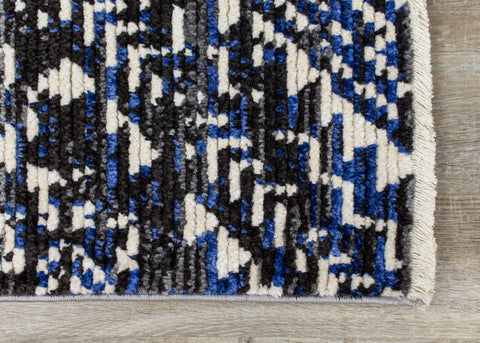 Calabar 8611_31 Black Grey Blue Global Inspired Rug By Kalora Interiors