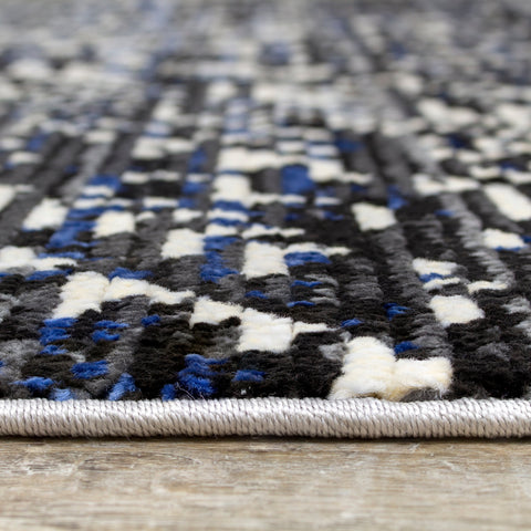 Calabar 8611_31 Black Grey Blue Global Inspired Rug By Kalora Interiors