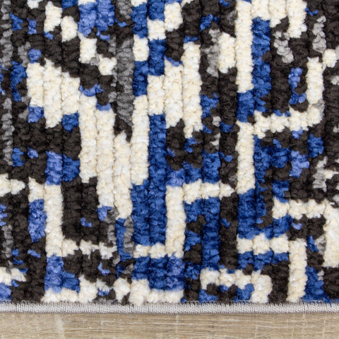 Calabar 8611_31 Black Grey Blue Global Inspired Rug By Kalora Interiors