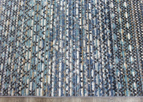 Calabar 8624_68 Blue Grey White Banded Pattern Rug By Kalora Interiors