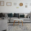 Calabar Blue White Grey Banded Blend Rug by Kalora Interiors