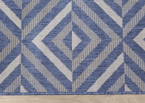 Canopy Blue Grey Geometric Indoor/Outdoor Rug by Kalora Interiors