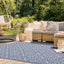 Canopy Blue Damask Flatweave Outdoor Rug by Kalora Interiors