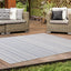 Canopy Outdoor Grey Blue Striped Indoor/Outdoor Rug by Kalora Interiors