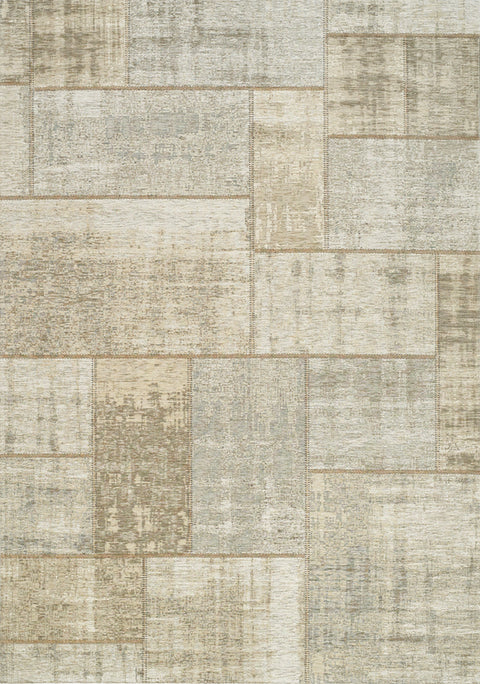 Cathedral 5309_09 Cream Grey Distressed Patchwork Area Rug by Kalora Interiors