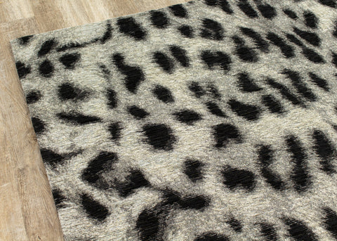Cathedral Grey Black Leopard Print Rug by Kalora Interiors