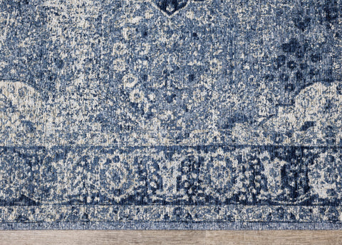 Cathedral Blue Cream Elaborate Border Rug by Kalora Interiors