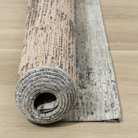 Cathedral Grey Faded Borders Rug by Kalora Interiors