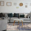 Chorus Blue Beige Abstract Earth Tone Plush Rug by Kalora Interiors