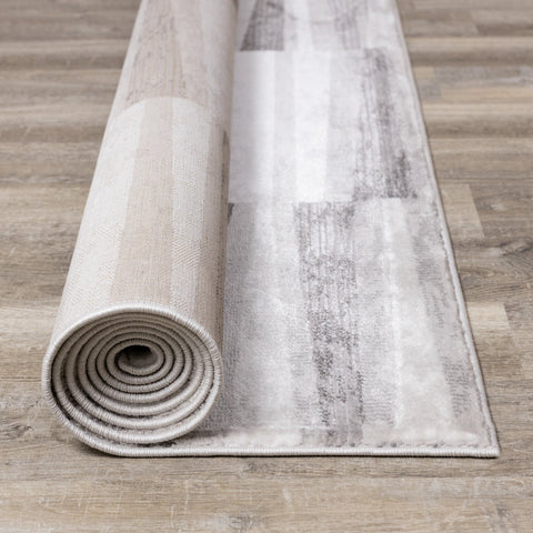 Chorus Grey White Striped Rug by Kalora Interiors