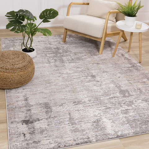 Chorus Grey Beige Concrete Jungle Rug by Kalora Interiors