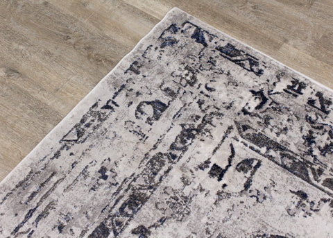 Chorus Grey Blue Elegant Border Rug by Kalora Interiors
