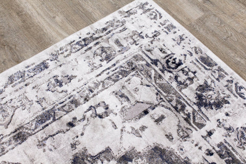 Chorus Grey Blue Elegant Border Rug by Kalora Interiors