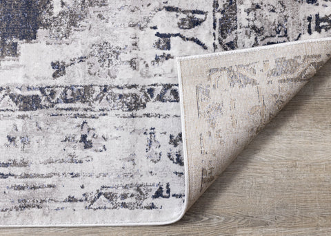 Chorus Grey Blue Elegant Border Rug by Kalora Interiors