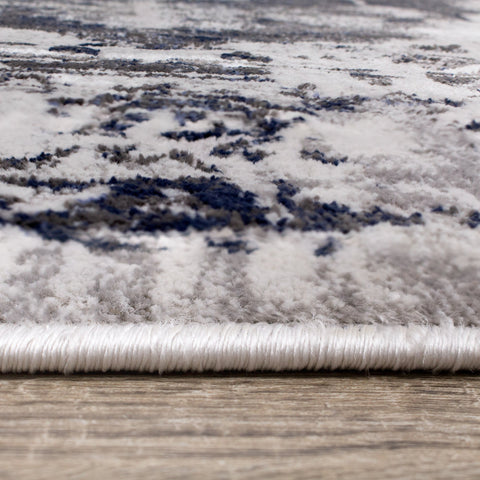 Chorus Grey Blue Elegant Border Rug by Kalora Interiors