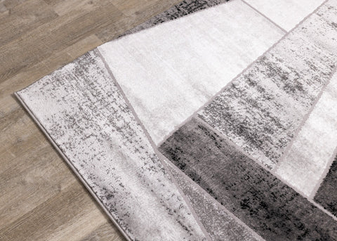 Chorus Grey Black Geometric Rug by Kalora Interiors