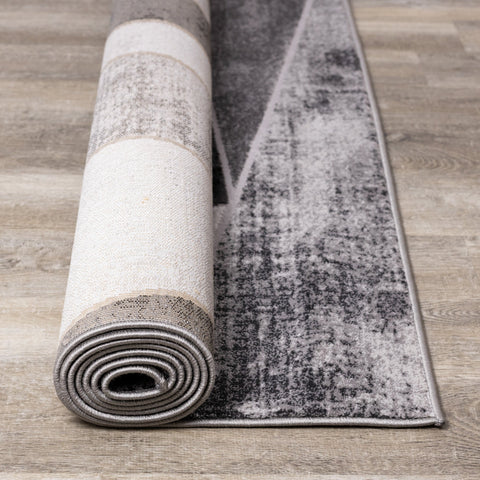 Chorus Grey Black Geometric Rug by Kalora Interiors
