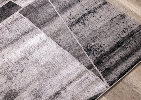 Chorus Grey Black Geometric Rug by Kalora Interiors