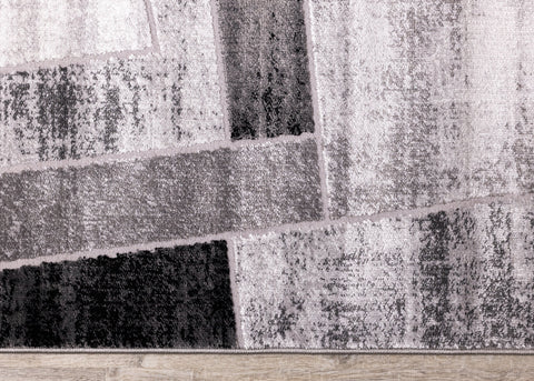 Chorus Grey Black Geometric Rug by Kalora Interiors