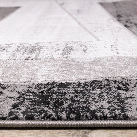 Chorus Grey Black Geometric Rug by Kalora Interiors
