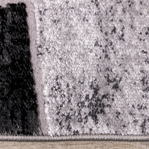 Chorus Grey Black Geometric Rug by Kalora Interiors