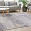 Chorus Beige Blue Distressed Geometric Rug by Kalora Interiors