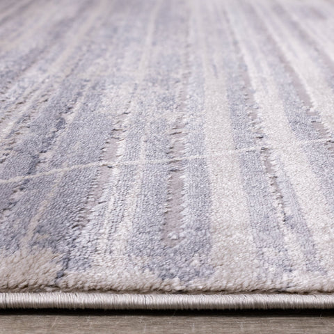 Chorus Beige Blue Distressed Geometric Rug by Kalora Interiors