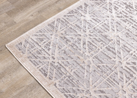 Chorus Grey Beige Elegant Geometric Rug by Kalora Interiors