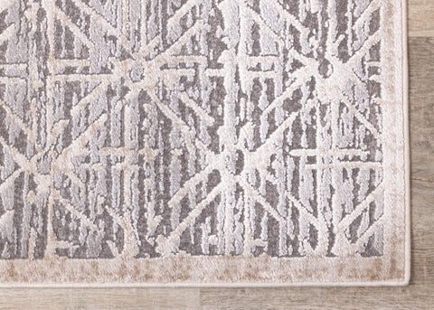 Chorus Grey Beige Elegant Geometric Rug by Kalora Interiors