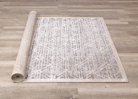 Chorus Grey Beige Elegant Geometric Rug by Kalora Interiors