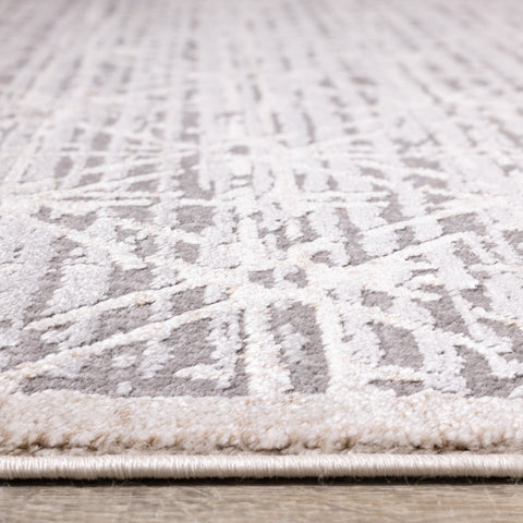 Chorus Grey Beige Elegant Geometric Rug by Kalora Interiors