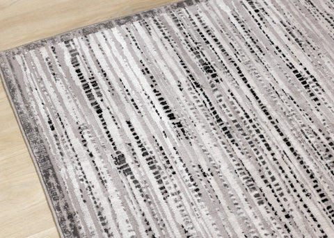 Chorus Black Grey White Iridescent Plush Rug by Kalora Interiors