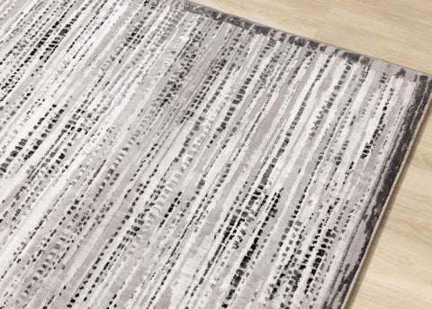 Chorus Black Grey White Iridescent Plush Rug by Kalora Interiors