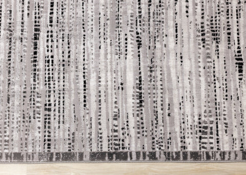Chorus Black Grey White Iridescent Plush Rug by Kalora Interiors