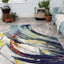 Clarity Grey Blue Abstract Brushstrokes Rug by Kalora Interiors