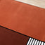 Claro White Black Orange Art Deco Geometric Plush Rug by Kalora Interiors