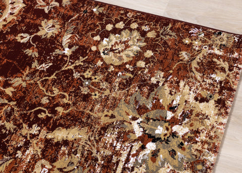 Claro Red Beige Traditional Plush Rug by Kalora Interiors