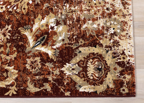 Claro Red Beige Traditional Plush Rug by Kalora Interiors