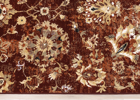 Claro Red Beige Traditional Plush Rug by Kalora Interiors