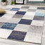 Converge 8942_2939 Blue Grey Squares Area Rug by Novelle Home