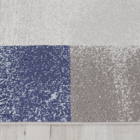 Converge 8942_2939 Blue Grey Squares Area Rug by Novelle Home