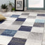 Converge 8942_2939 Blue Grey Squares Area Rug by Novelle Home