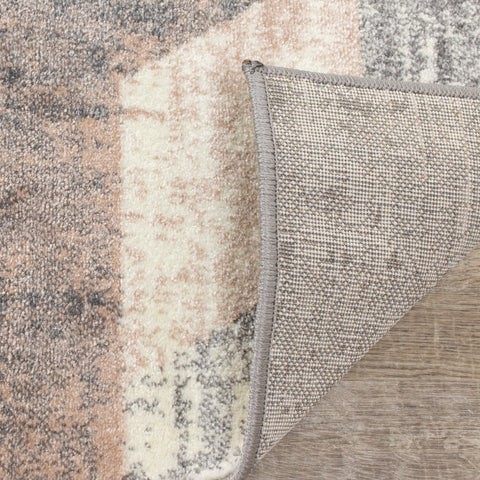 Dais 18063_128 Geometric Gray Pink Hexagons Area Rug by Novelle Home