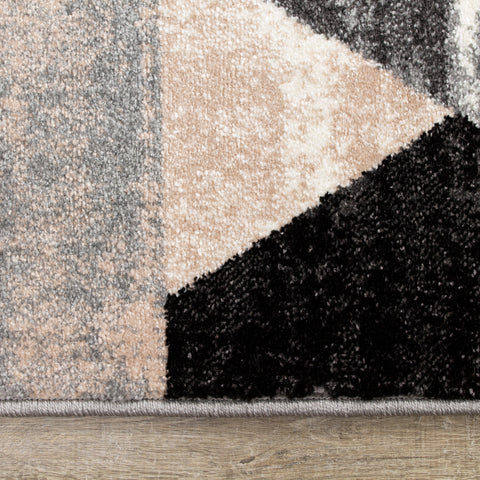 Dais 18063_128 Geometric Gray Pink Hexagons Area Rug by Novelle Home