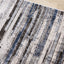 Darcy Cream Grey Blue Sparkling Striped Rug by Kalora Interiors